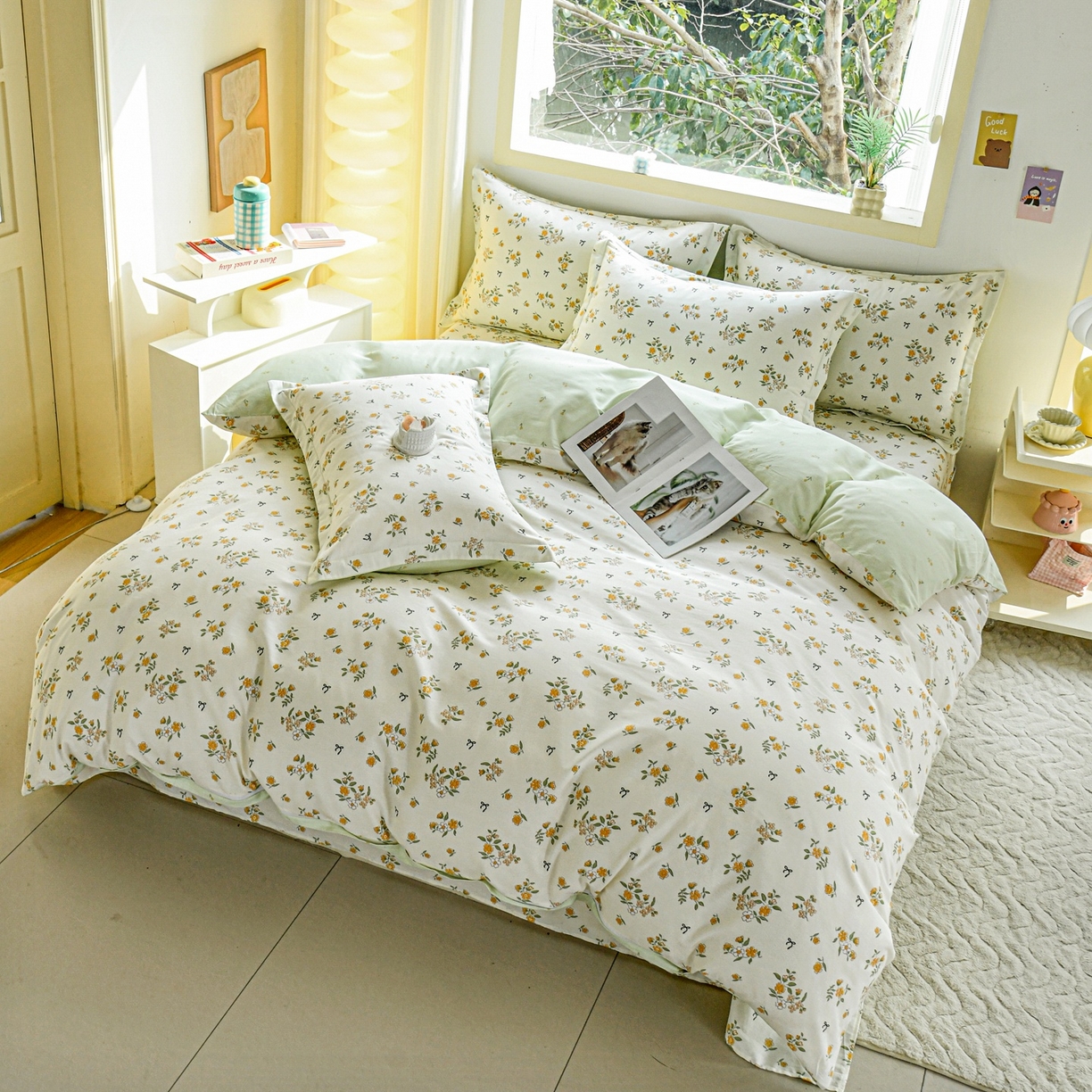 91家纺网 家纺一手货源 找家纺 缘舒家纺 2026新款全棉纯棉印花单被套被套单件 花叙