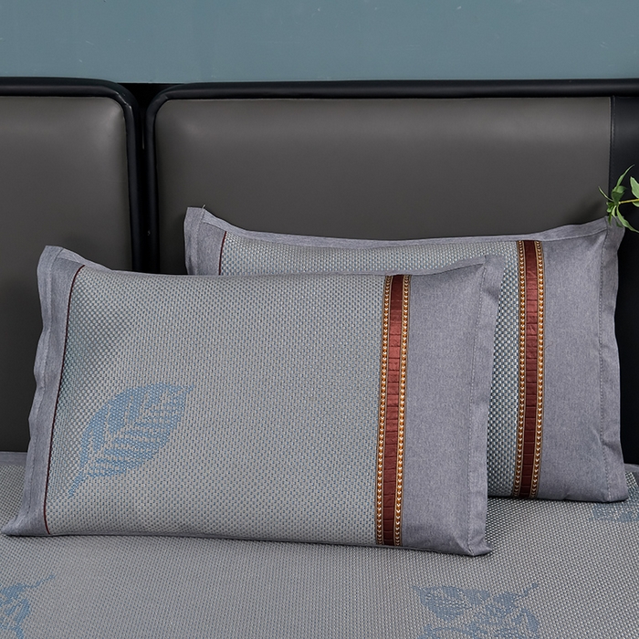 91家纺网 家纺一手货源 找家纺 小牛席业 202新款加厚款-叶语冰藤席系列（床笠款）凉席藤席冰藤席冰丝席竹席草席空调席乳胶席豆豆席 加厚款-叶语冰藤席系列床笠款-蓝色