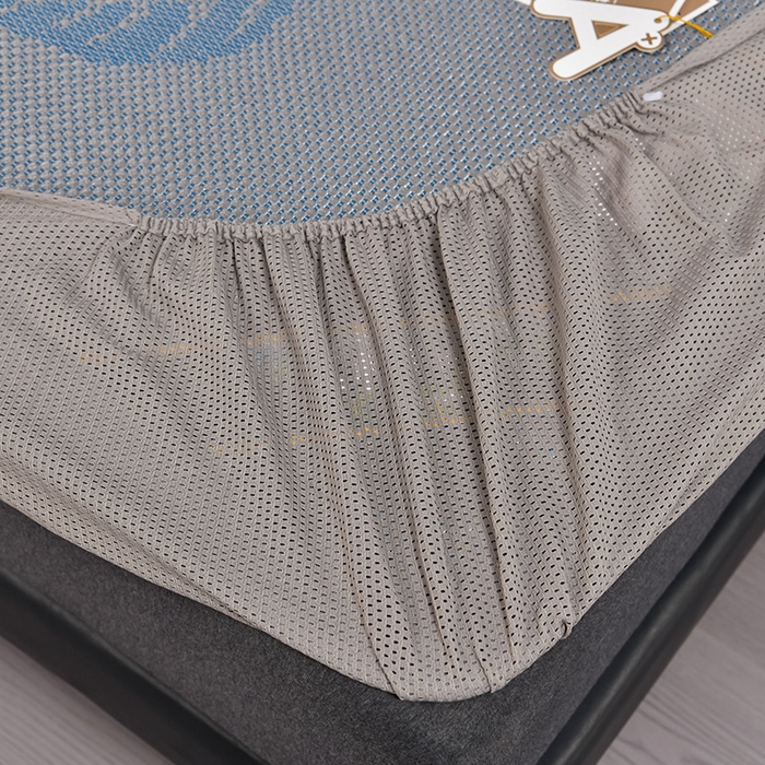 91家纺网 家纺一手货源 找家纺 小牛席业 202新款加厚款-叶语冰藤席系列（床笠款）凉席藤席冰藤席冰丝席竹席草席空调席乳胶席豆豆席 加厚款-叶语冰藤席系列床笠款-蓝色