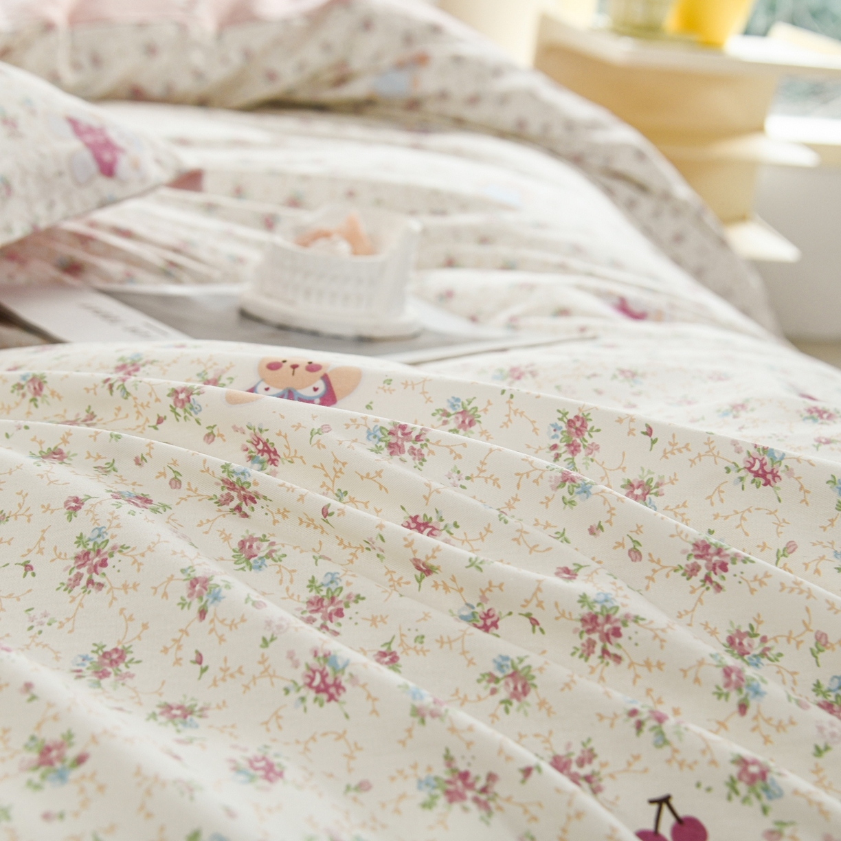 91家纺网 家纺一手货源 找家纺 缘舒家纺 2026新款全棉纯棉印花单被套被套单件 花寻觅兔-卡通类