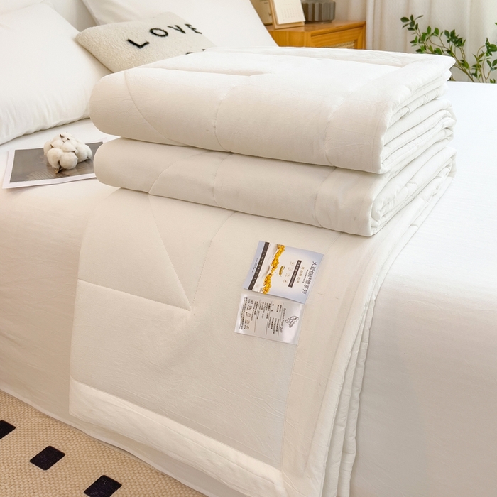 宝士康家纺 2026新款10A抗菌无印风单夏被/夏被四件套 被子被芯 白色