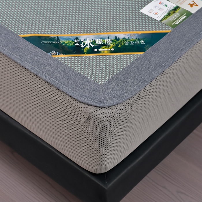 91家纺网 家纺一手货源 找家纺 小牛席业 202新款加厚款-叶语冰藤席系列（床笠款）凉席藤席冰藤席冰丝席竹席草席空调席乳胶席豆豆席 加厚款-叶语冰藤席系列床笠款-绿色