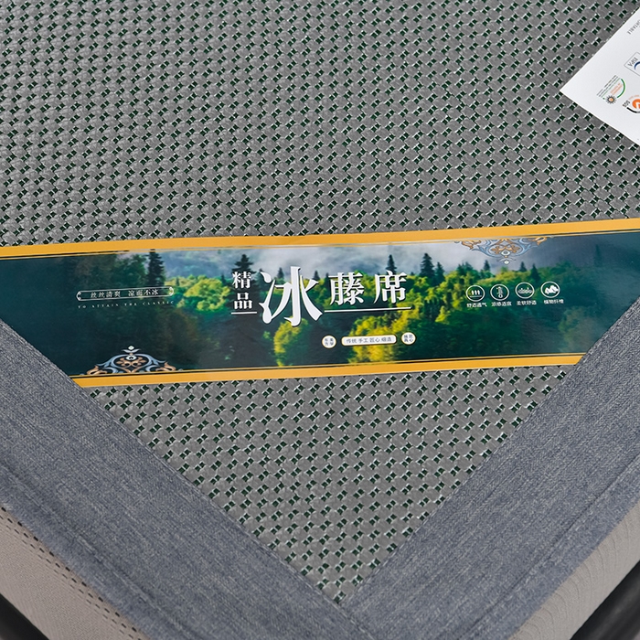 91家纺网 家纺一手货源 找家纺 小牛席业 202新款加厚款-叶语冰藤席系列（床笠款）凉席藤席冰藤席冰丝席竹席草席空调席乳胶席豆豆席 加厚款-叶语冰藤席系列床笠款-墨绿