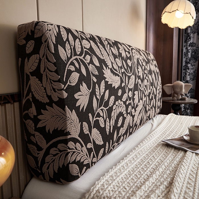 逐日沙发套 2026新款提花系列-床头罩 素奢柳韵-卡其色