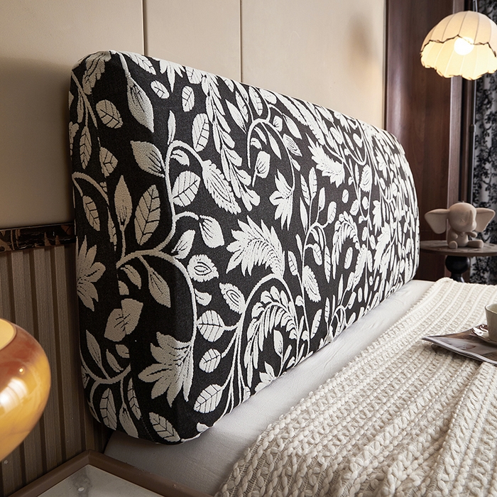 逐日沙发套 2026新款提花系列-床头罩 素奢柳韵-月光白