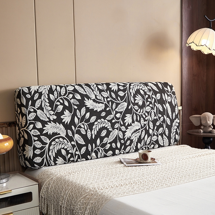 91家纺网 家纺一手货源 找家纺 逐日沙发套 2026新款提花系列-床头罩 素奢柳韵-月光白