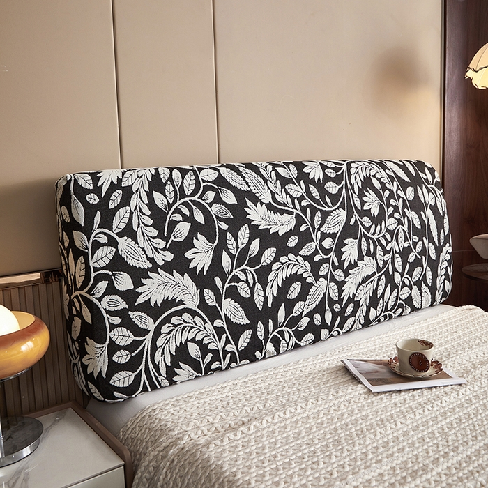 91家纺网 家纺一手货源 找家纺 逐日沙发套 2026新款提花系列-床头罩 素奢柳韵-月光白