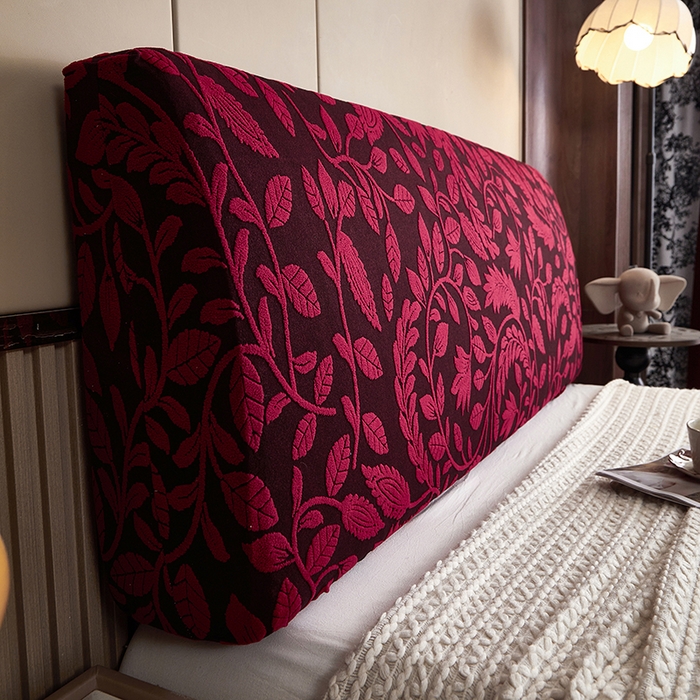 逐日沙发套 2026新款提花系列-床头罩 素奢柳韵-大气红