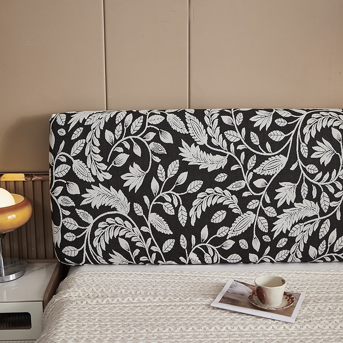 91家纺网 家纺一手货源 找家纺 逐日沙发套 2026新款提花系列-床头罩 素奢柳韵-月光白