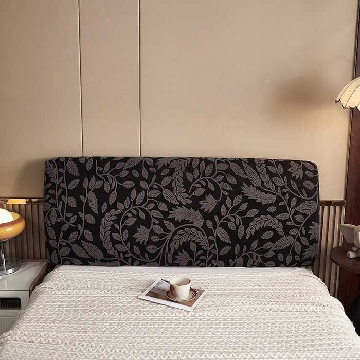 91家纺网 家纺一手货源 找家纺 逐日沙发套 2026新款提花系列-床头罩 素奢柳韵-碳石灰