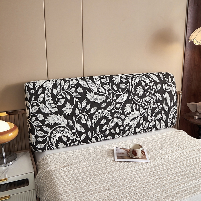 91家纺网 家纺一手货源 找家纺 逐日沙发套 2026新款提花系列-床头罩 素奢柳韵-月光白