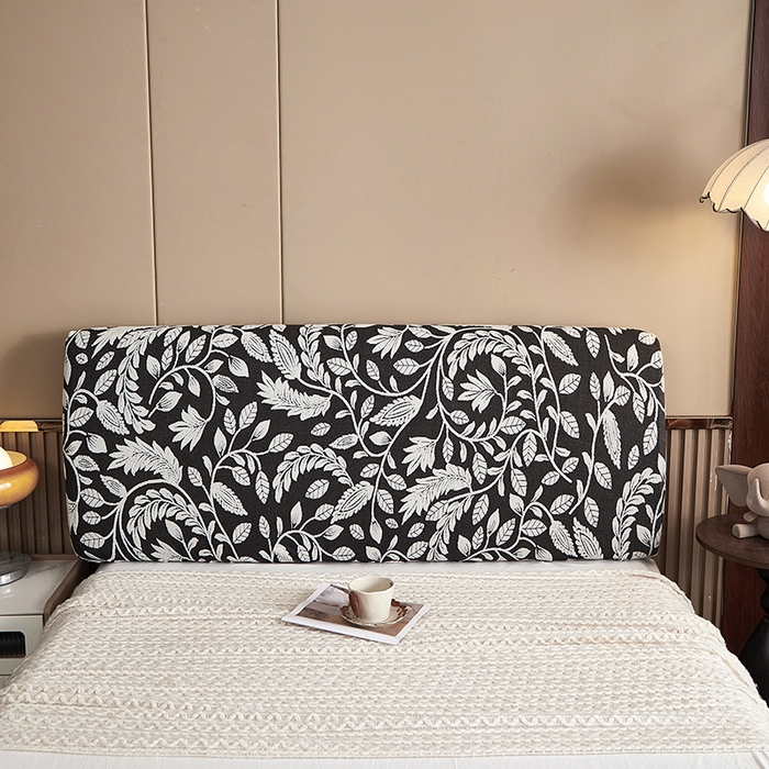 91家纺网 家纺一手货源 找家纺 逐日沙发套 2026新款提花系列-床头罩 素奢柳韵-月光白