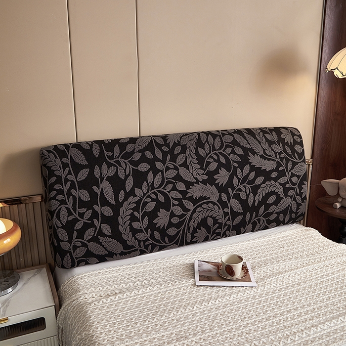 91家纺网 家纺一手货源 找家纺 逐日沙发套 2026新款提花系列-床头罩 素奢柳韵-碳石灰