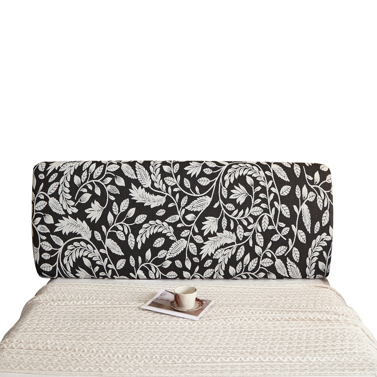 91家纺网 家纺一手货源 找家纺 逐日沙发套 2026新款提花系列-床头罩 素奢柳韵-月光白