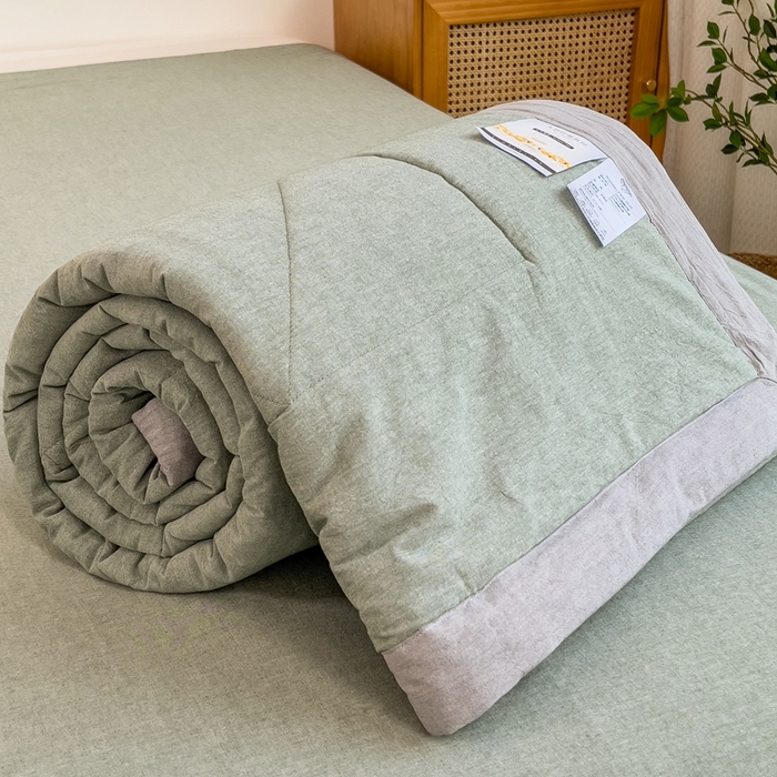 91家纺网 家纺一手货源 找家纺 宝士康家纺 2026新款10A抗菌无印风单夏被/夏被四件套 被子被芯 薄荷绿