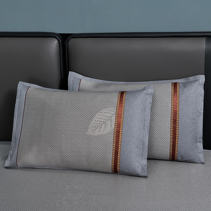 91家纺网 家纺一手货源 找家纺 小牛席业 202新款加厚款-叶语冰藤席系列（床笠款）凉席藤席冰藤席冰丝席竹席草席空调席乳胶席豆豆席 加厚款-叶语冰藤席系列床笠款-浅灰