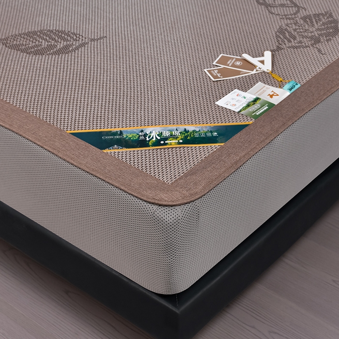 91家纺网 家纺一手货源 找家纺 小牛席业 202新款加厚款-叶语冰藤席系列（床笠款）凉席藤席冰藤席冰丝席竹席草席空调席乳胶席豆豆席 加厚款-叶语冰藤席系列床笠款-香槟