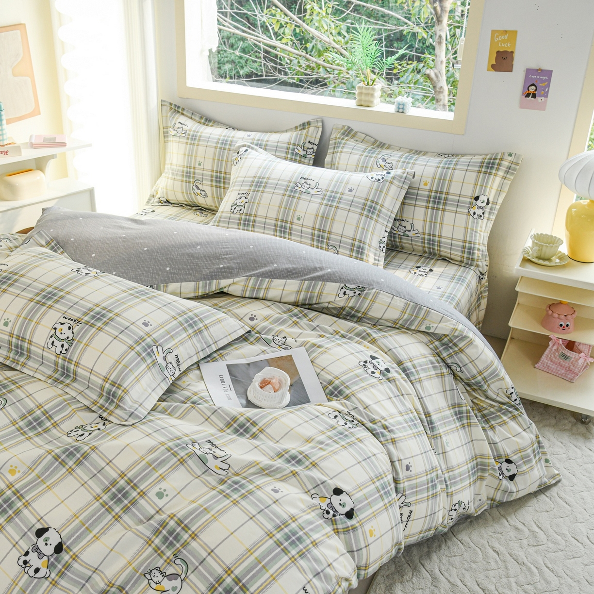 91家纺网 家纺一手货源 找家纺 缘舒家纺 2026新款全棉纯棉印花单被套被套单件 酷乐爱宠