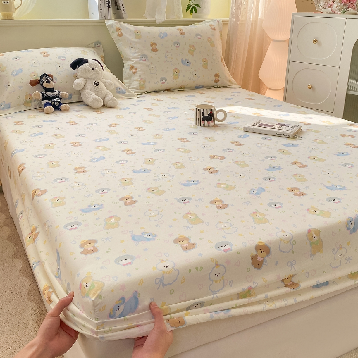 女子家纺 2026新款全棉纯棉印花小清新系列单床笠单品床笠床笠单件 童趣绘彩