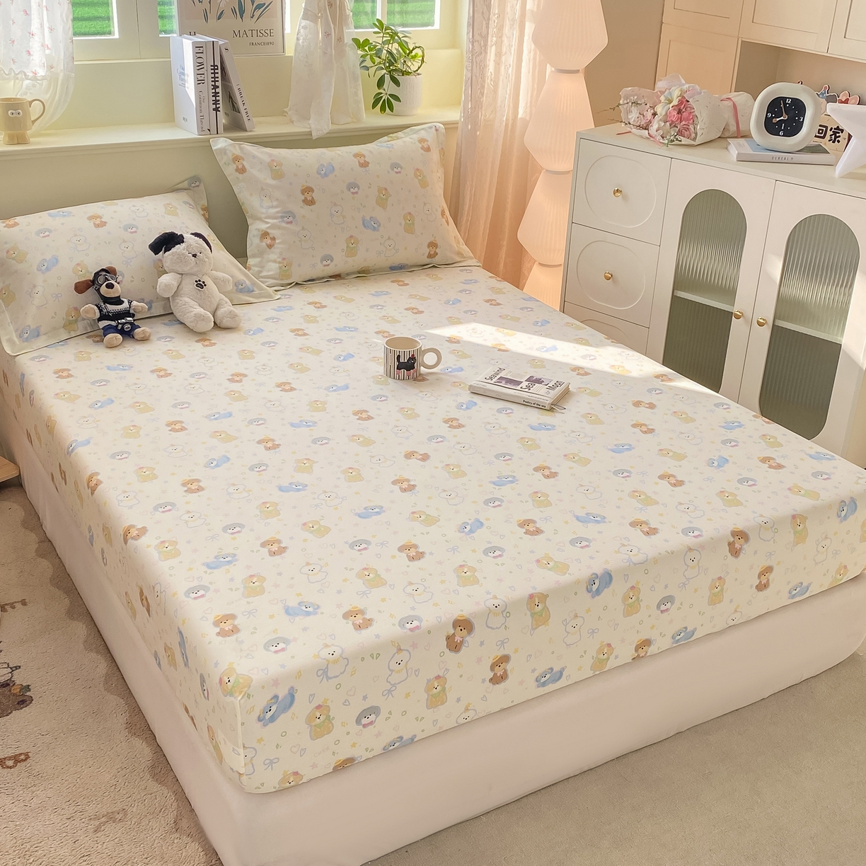 91家纺网 家纺一手货源 找家纺 女子家纺 2026新款全棉纯棉印花小清新系列单床笠单品床笠床笠单件 童趣绘彩