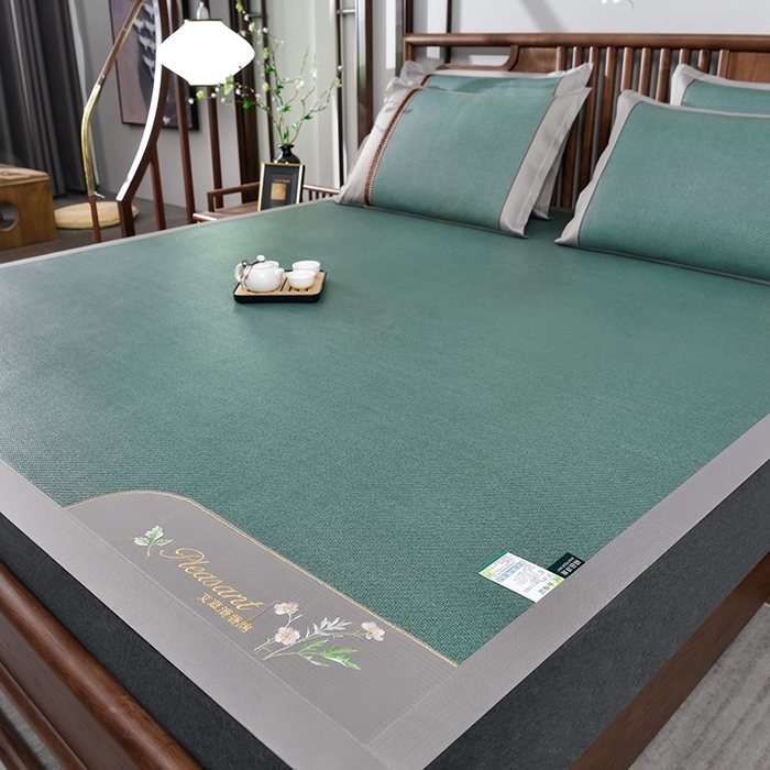 91家纺网 家纺一手货源 找家纺 小牛席业 2026新款加厚款-艾草清香养生席系列（全藤席面） 加厚款-艾草清香养生席（墨绿）