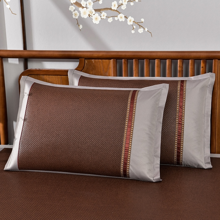 91家纺网 家纺一手货源 找家纺 小牛席业 2026新款加厚款-艾草清香养生席系列（全藤席面） 加厚款-艾草清香养生席（黑咖）