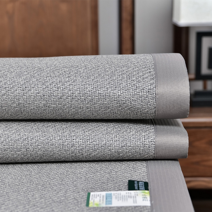 91家纺网 家纺一手货源 找家纺 小牛席业 2026新款加厚款-艾草清香养生席系列（全藤席面） 加厚款-艾草清香养生席（灰色）