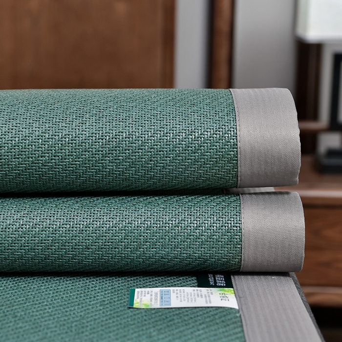 91家纺网 家纺一手货源 找家纺 小牛席业 2026新款加厚款-艾草清香养生席系列（全藤席面） 加厚款-艾草清香养生席（墨绿）