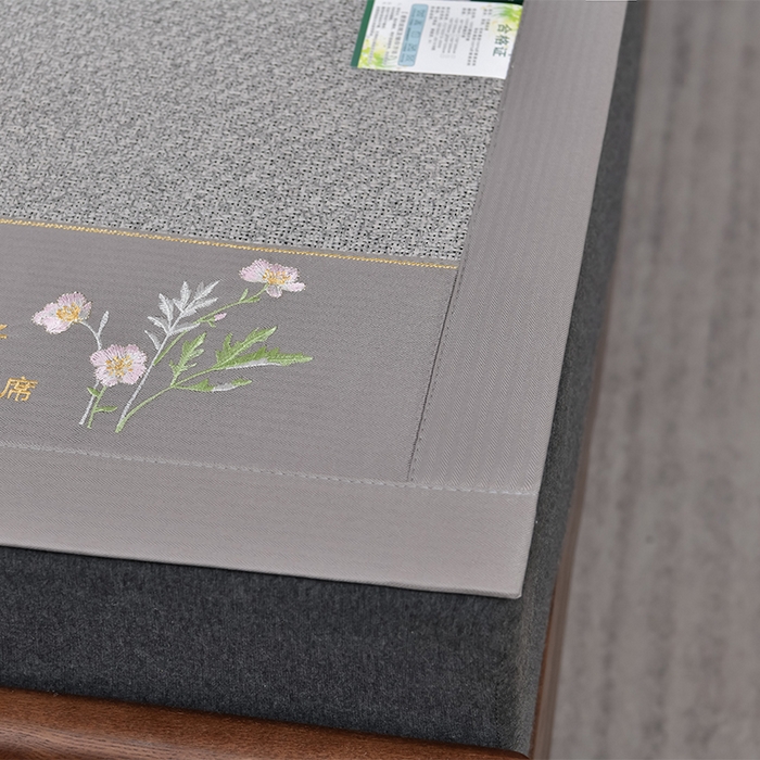 91家纺网 家纺一手货源 找家纺 小牛席业 2026新款加厚款-艾草清香养生席系列（全藤席面） 加厚款-艾草清香养生席（灰色）