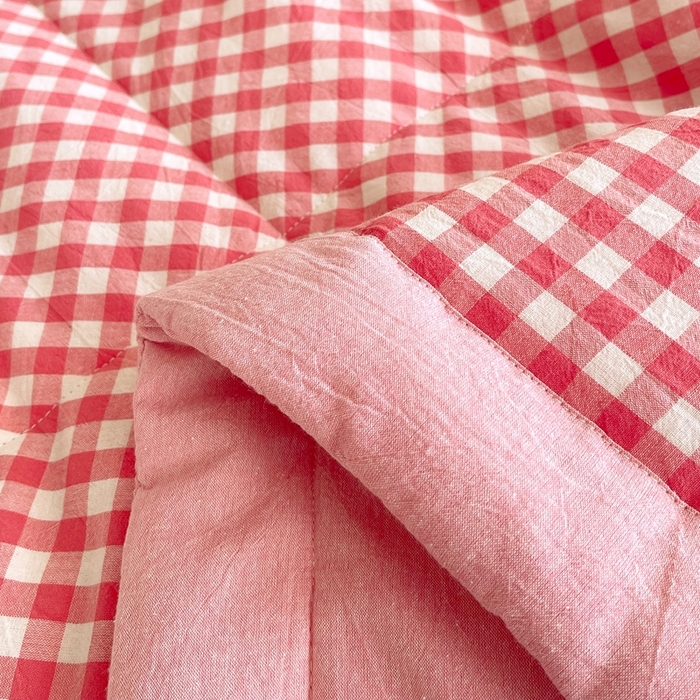 91家纺网 家纺一手货源 找家纺 宝士康家纺 2026新款10A抗菌无印风单夏被/夏被四件套 被子被芯 粉小格