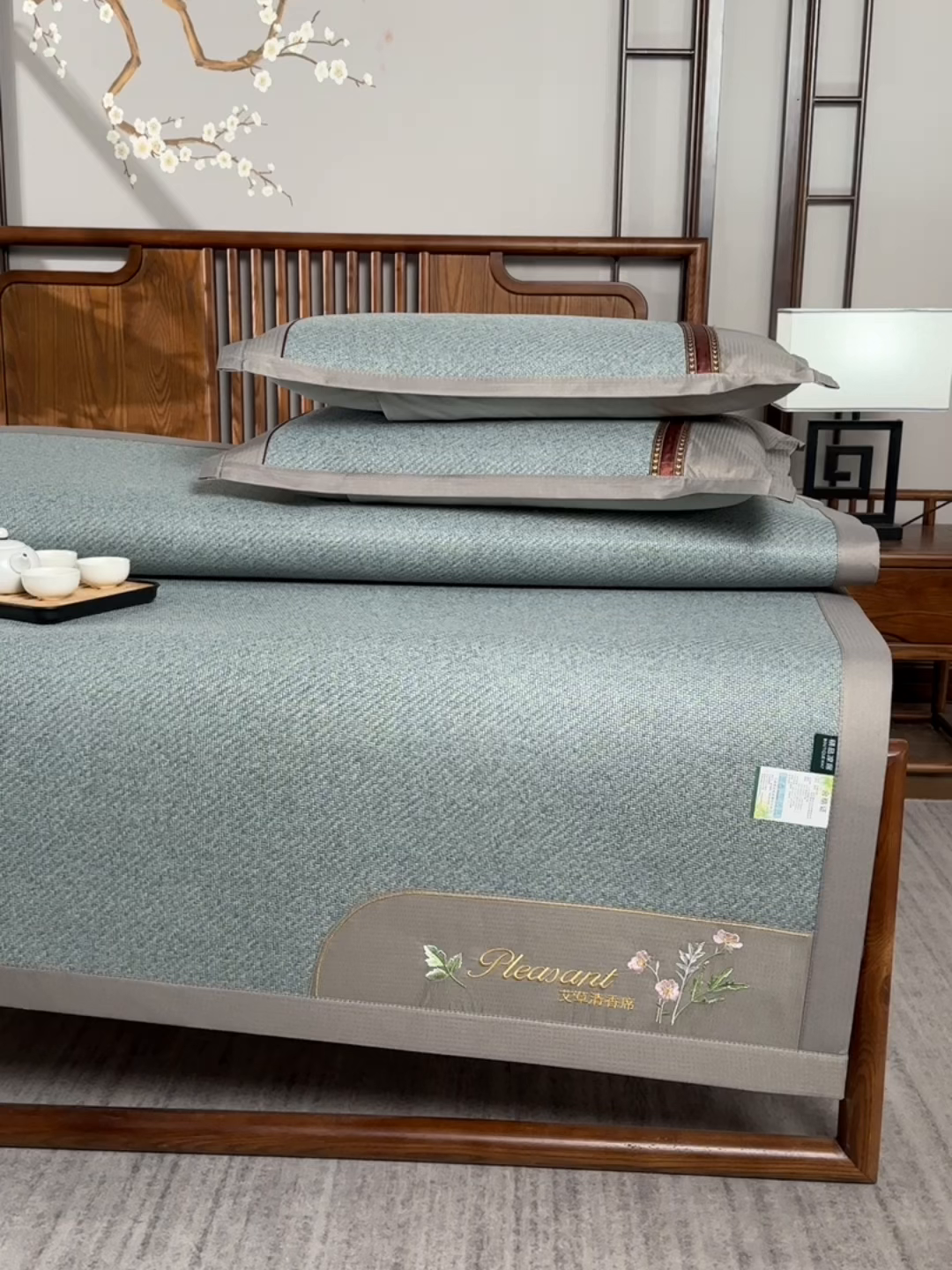 91家纺网 家纺一手货源 找家纺 （总）小牛席业 2026新款加厚款-艾草清香养生席系列（全藤席面）