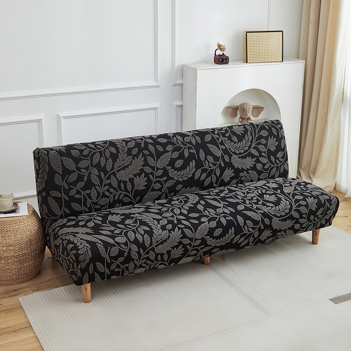 91家纺网 家纺一手货源 找家纺 逐日沙发套 2026新款提花系列-沙发床 素奢柳韵-碳石灰