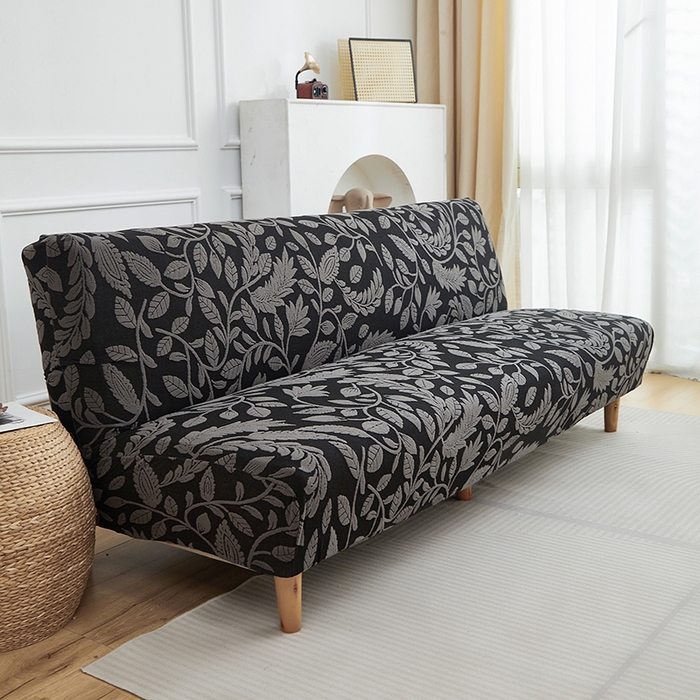 91家纺网 家纺一手货源 找家纺 逐日沙发套 2026新款提花系列-沙发床 素奢柳韵-碳石灰