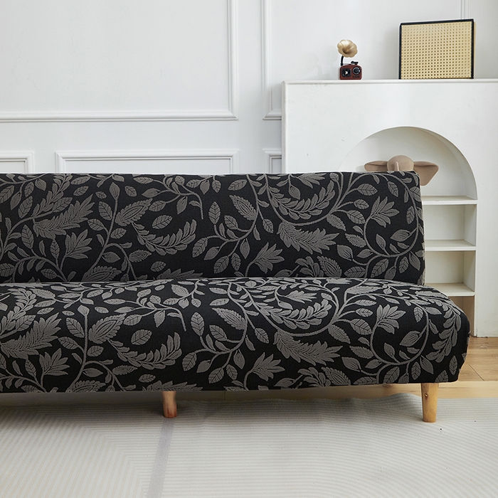 91家纺网 家纺一手货源 找家纺 逐日沙发套 2026新款提花系列-沙发床 素奢柳韵-碳石灰