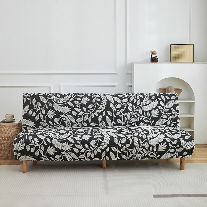 91家纺网 家纺一手货源 找家纺 逐日沙发套 2026新款提花系列-沙发床 素奢柳韵-月光白