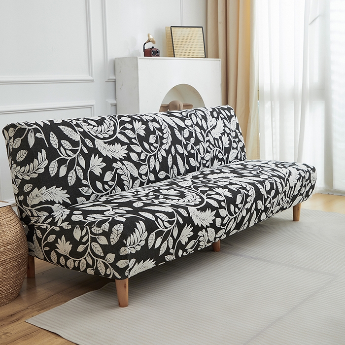 91家纺网 家纺一手货源 找家纺 逐日沙发套 2026新款提花系列-沙发床 素奢柳韵-月光白