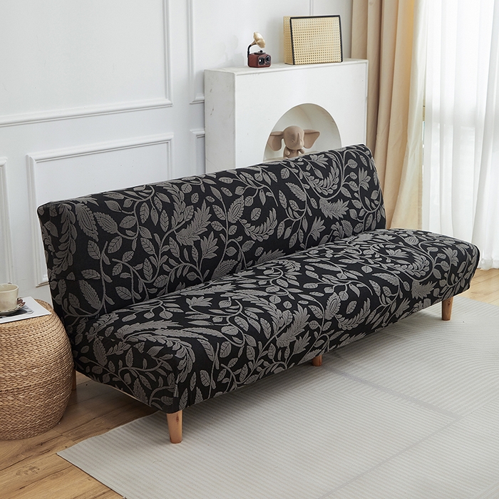 91家纺网 家纺一手货源 找家纺 逐日沙发套 2026新款提花系列-沙发床 素奢柳韵-碳石灰