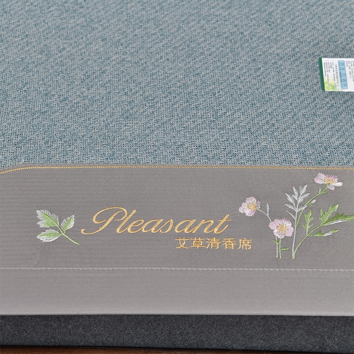91家纺网 家纺一手货源 找家纺 小牛席业 2026新款加厚款-艾草清香养生席系列（全藤席面） 加厚款-艾草清香养生席（冰蓝）
