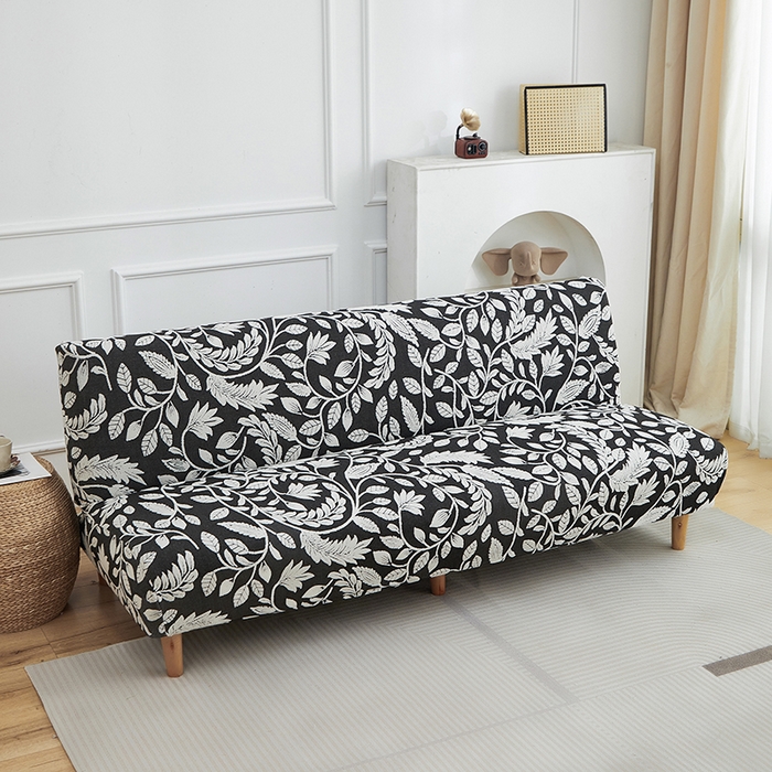 91家纺网 家纺一手货源 找家纺 逐日沙发套 2026新款提花系列-沙发床 素奢柳韵-月光白