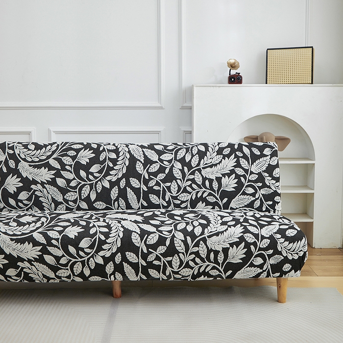 91家纺网 家纺一手货源 找家纺 逐日沙发套 2026新款提花系列-沙发床 素奢柳韵-月光白