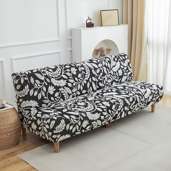 91家纺网 家纺一手货源 找家纺 逐日沙发套 2026新款提花系列-沙发床 素奢柳韵-月光白