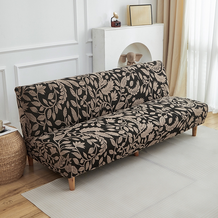 91家纺网 家纺一手货源 找家纺 逐日沙发套 2026新款提花系列-沙发床 素奢柳韵-卡其色