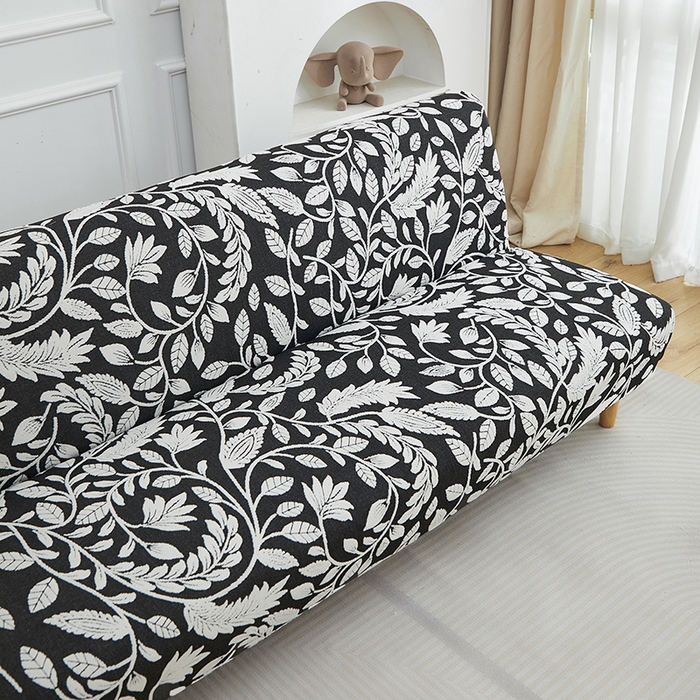 91家纺网 家纺一手货源 找家纺 逐日沙发套 2026新款提花系列-沙发床 素奢柳韵-月光白