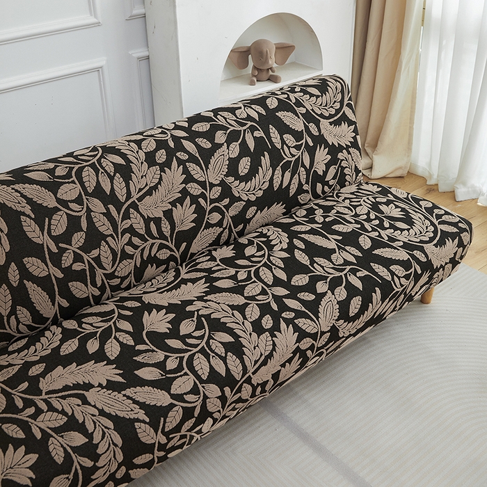 91家纺网 家纺一手货源 找家纺 逐日沙发套 2026新款提花系列-沙发床 素奢柳韵-卡其色