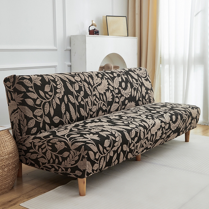 91家纺网 家纺一手货源 找家纺 逐日沙发套 2026新款提花系列-沙发床 素奢柳韵-卡其色