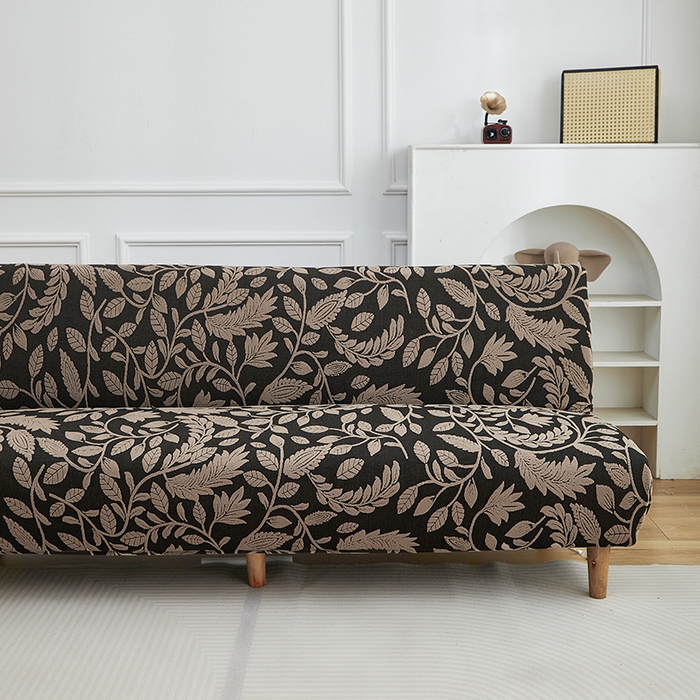 91家纺网 家纺一手货源 找家纺 逐日沙发套 2026新款提花系列-沙发床 素奢柳韵-卡其色