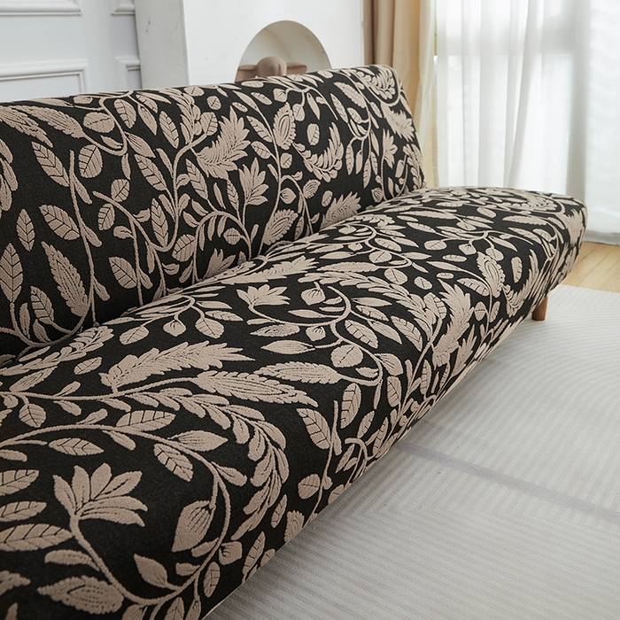 91家纺网 家纺一手货源 找家纺 逐日沙发套 2026新款提花系列-沙发床 素奢柳韵-卡其色