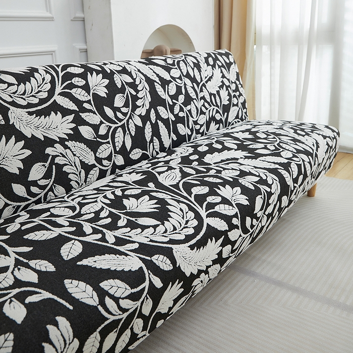 91家纺网 家纺一手货源 找家纺 逐日沙发套 2026新款提花系列-沙发床 素奢柳韵-月光白