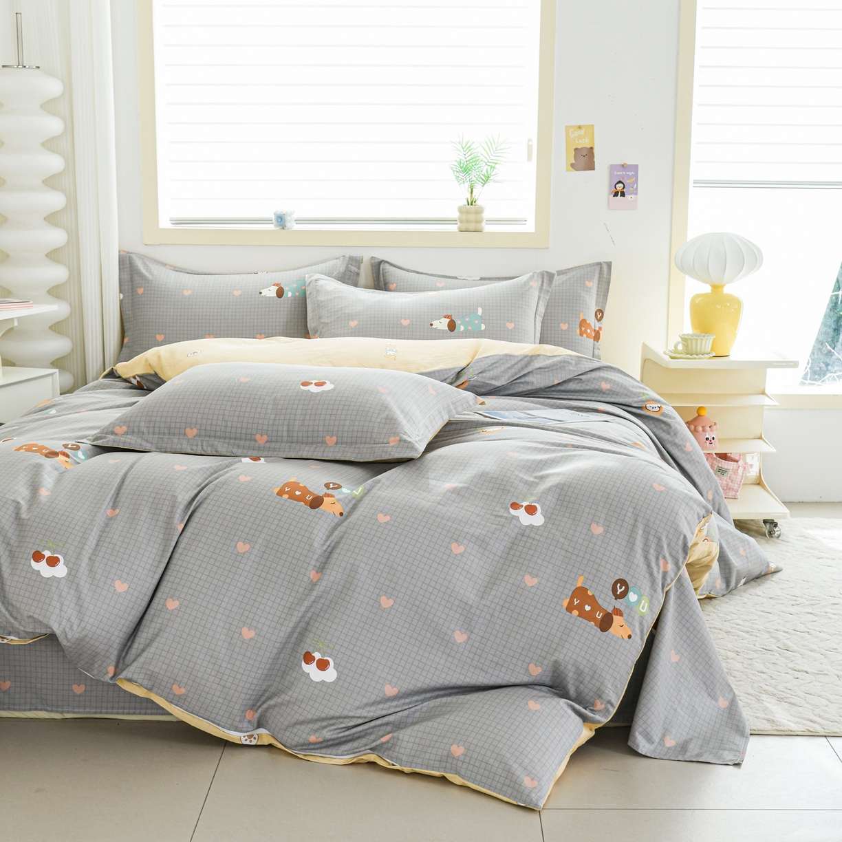 91家纺网 家纺一手货源 找家纺 缘舒家纺 2026新款全棉纯棉印花单被套被套单件 甜梦