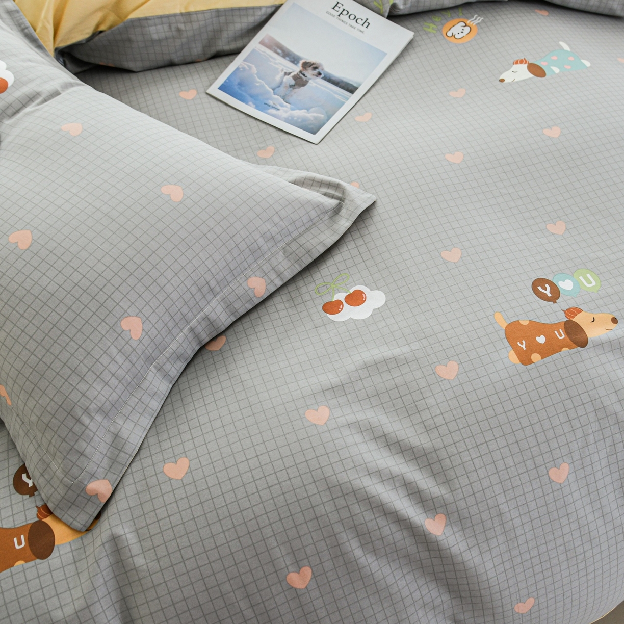 91家纺网 家纺一手货源 找家纺 缘舒家纺 2026新款全棉纯棉印花单被套被套单件 甜梦